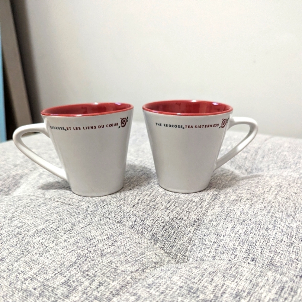 COPY - The Red Rose Tea Sister Hood tea cups or Mugs. Red interior.